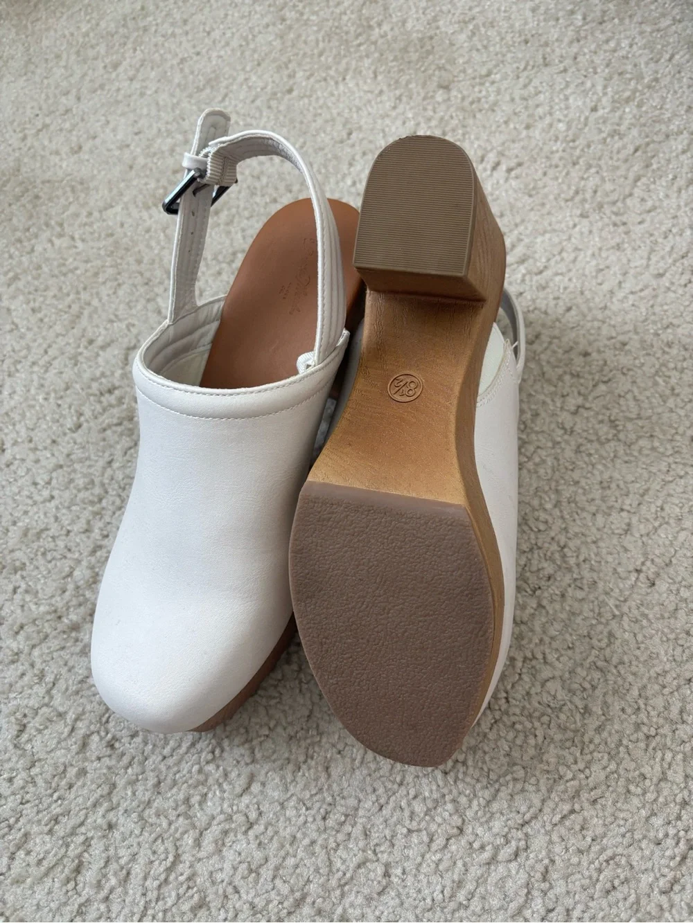 White Leather Slingback Platform Heels - Stylish Womens Footwear